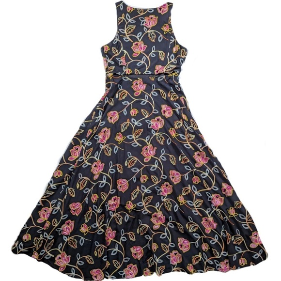 Nicole Miller Black Embroidered High Low Dress - Picture 5 of 10